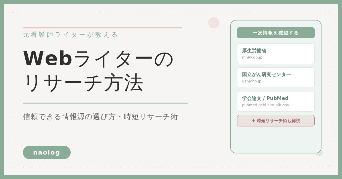 Webライター リサーチ 方法