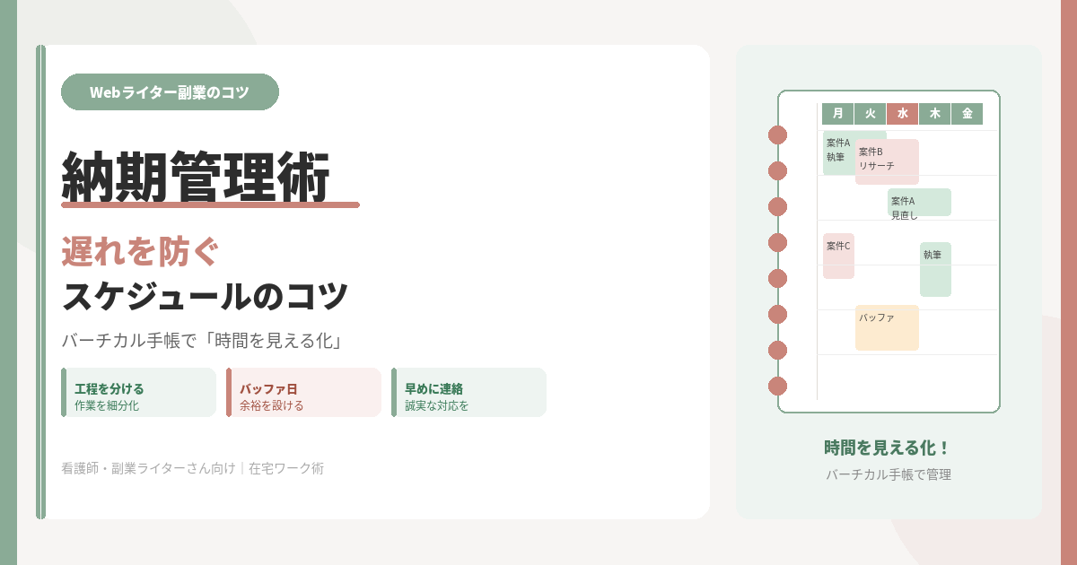 Webライター 納期 管理