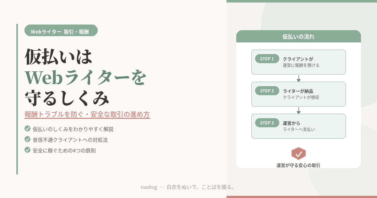 Webライター 仮払い